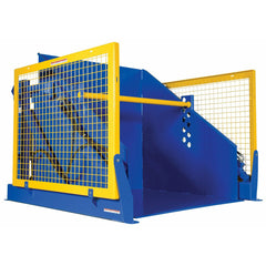 Vestil Steel Electric Hydraulic Box Dumper 36 In. Dump Height 6,000 Lb. Capacity Blue -HBD-6-36
