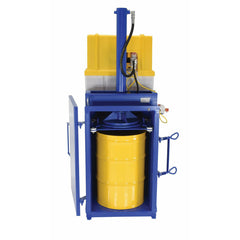 Vestil Steel High Cycle Hydraulic Drum Crusher and Compactor 208 Volt Three Phase 38,000 Lbs. Crushing Force Blue-HDC-905-HC/208V