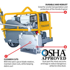 Tomahawk 10" Early Entry Green Concrete Saw with 13 HP Honda GX390 Engine - Machine Horizon