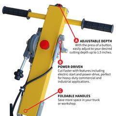 Tomahawk 10" Early Entry Green Concrete Saw with 13 HP Honda GX390 Engine - Machine Horizon