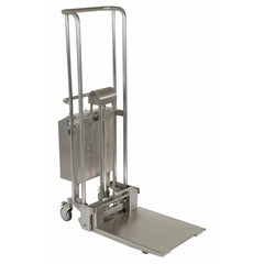 Vestil Partially Stainless Steel Portable DC Powered Hefti-Lift 44 In. x 68 In. 880 Lb. Capacity Silver-HYD-10-DC-SS