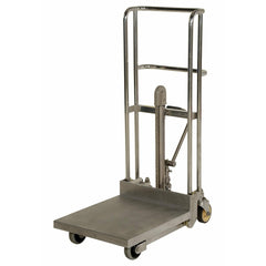 Vestil Stainless Steel Hydraulic Hefti-Lift 35-13/16 In. x 52-1/8 In. 450 Lb. Capacity Silver-HYD-5-SS