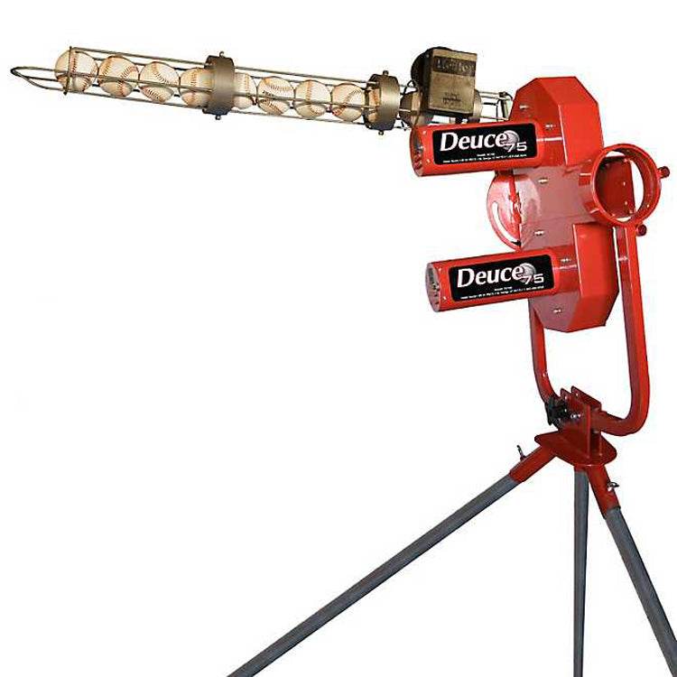 Heater Deuce Two Wheel Fastball & Curveball Baseball Pitching Machine with Automatic Ball Feeder - Machine Horizon
