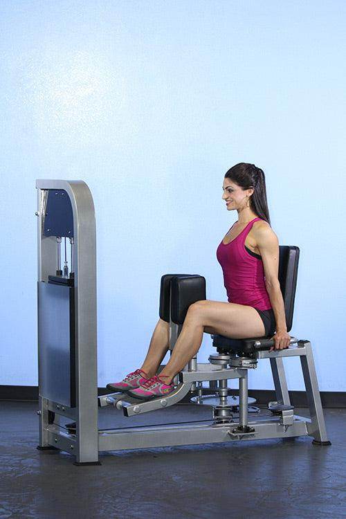 Dual Function Inner-Outer Thigh Combo - Muscle D Fitness - Seated - Adjustable - Pin Selectorized - Machine Horizon