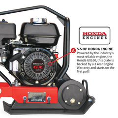 Tomahawk 5.5 HP Honda Vibratory Plate Compactor for Soil Compaction Tamper 3 Year Warranty - Machine Horizon