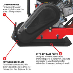 Tomahawk 5.5 HP Honda Vibratory Plate Compactor for Soil Compaction Tamper 3 Year Warranty - Machine Horizon