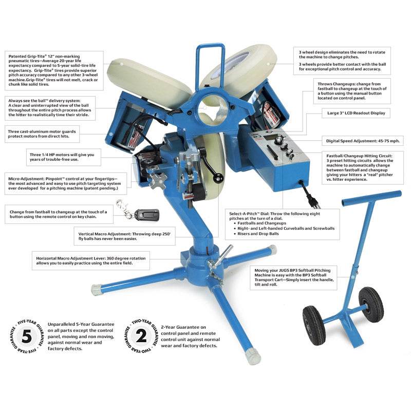 JUGS BP3 Softball Pitching Machine with Changeup - Machine Horizon JUGS BP3 Softball Pitching Machine with Changeup - Machine Horizon