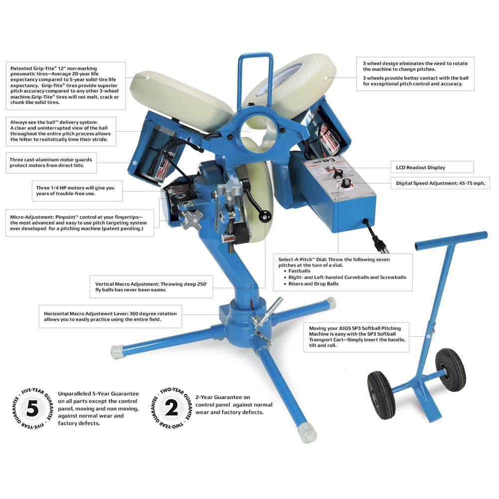 JUGS SP3 Softball Pitching Machine - Machine Horizon