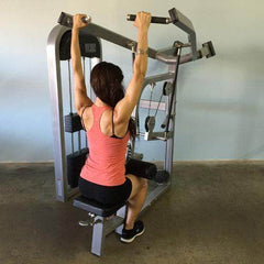 Classic Lat Pulldown - Muscle D Fitness - Adjustable Seated - Pin Selectorized - Machine Horizon