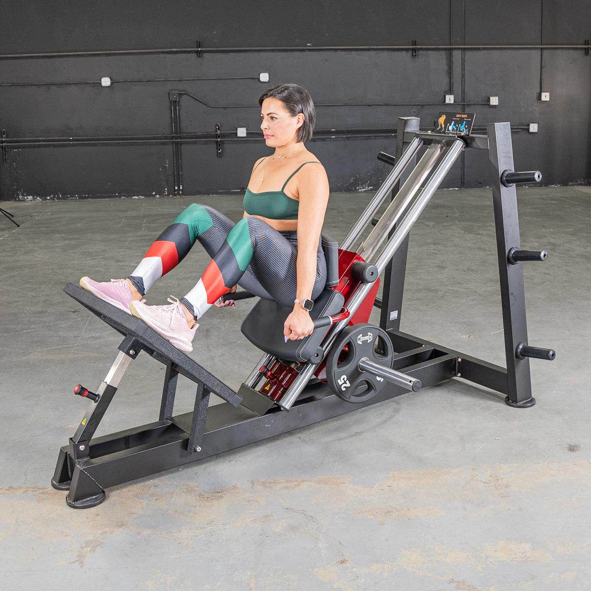 Power Leverage V2 Hack Squat / Calf Raise - Muscle D Fitness - Machine Horizon Power Leverage V2 Hack Squat / Calf Raise - Muscle D Fitness - Machine Horizon
