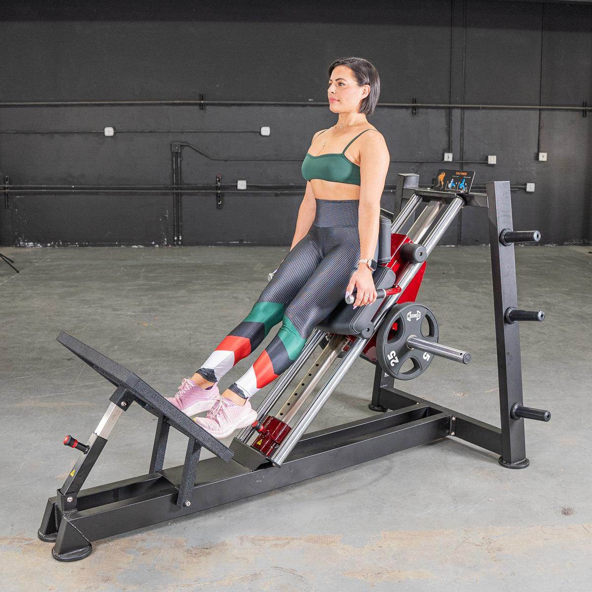 Power Leverage V2 Hack Squat / Calf Raise - Muscle D Fitness - Machine Horizon Power Leverage V2 Hack Squat / Calf Raise - Muscle D Fitness - Machine Horizon