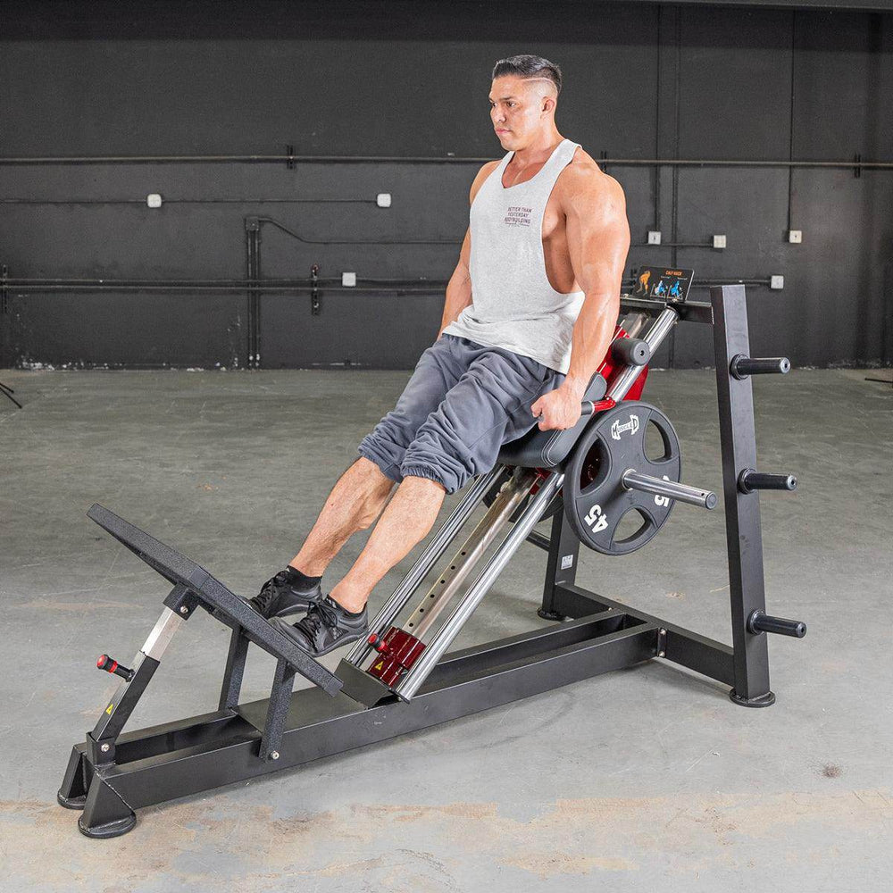 Power Leverage V2 Hack Squat / Calf Raise - Muscle D Fitness - Machine Horizon