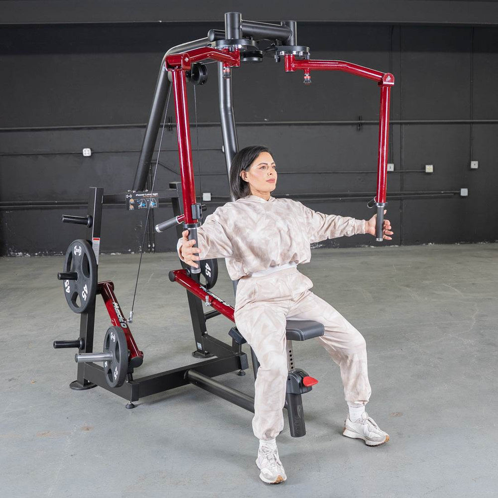 Power Leverage V2 Seated Pec Fly / Rear Delt Combo - Plate Loaded - Weight Storage Included - Machine Horizon