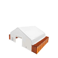TMG Heavy Series 50' x 40' Fully Enclosed Dual Truss Container Shelter with Heavy Duty 32 oz PVC Cover, Front Wall and Back Wall, TMG-DT5040CG