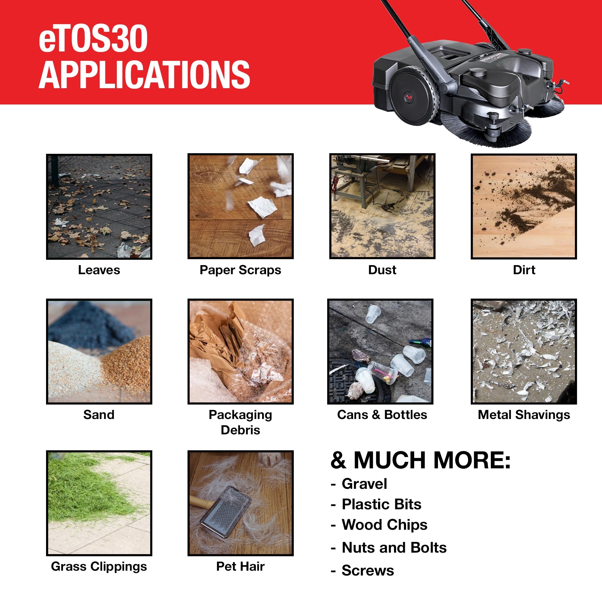 Tomahawk 30" Battery Powered Push Sweeper with Triple Power Brooms Electric Drive and Dust Suppression Sprayer - Machine Horizon Tomahawk 30" Battery Powered Push Sweeper with Triple Power Brooms Electric Drive and Dust Suppression Sprayer - Machine Horizon