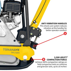 Tomahawk 5.5 HP Honda Reverse Plate Compactor 19x14 Plate for Asphalt, Aggregate, Cohesive Soil Compaction - Machine Horizon