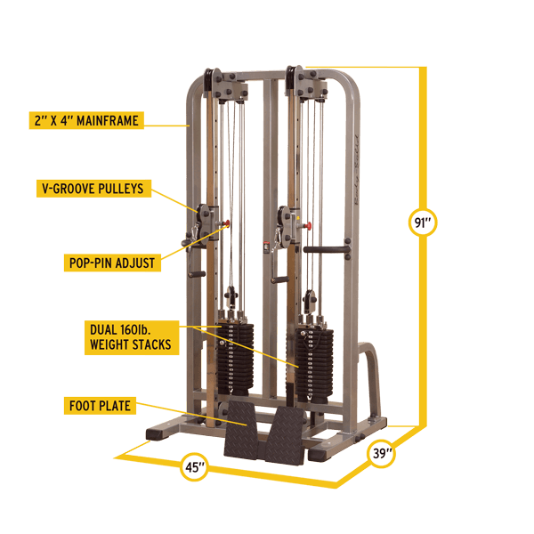 Body-Solid SDC2000G-2 Dual Cable Weight Lifting Machine - Machine Horizon Body-Solid SDC2000G-2 Dual Cable Weight Lifting Machine - Machine Horizon