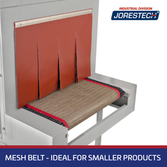Jores Technologies Shrink Wrapping Heat Tunnel with Mesh Conveyor and Cooling Fans - 15" x 21"