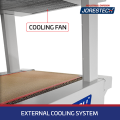 Jores Technologies Shrink Wrapping Heat Tunnel with Mesh Conveyor and Cooling Fans - 15" x 21"