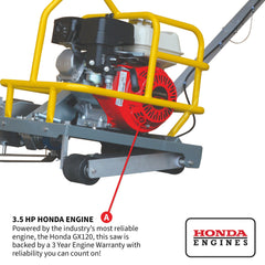 Tomahawk 6" Early Entry Green Concrete Saw with 3.5 HP Honda GX120 Engine - Machine Horizon