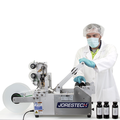 Jores Technologies Semi-Automatic Label Applicator for Round Containers with Integrated Printer