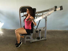Classic Shoulder Press - Muscle D Fitness - Adjustable Seat - Pin Selectorized Weight Stack - Machine Horizon