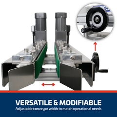 Jores Technologies Stainless Steel Bottomless Conveyor with Side Belts