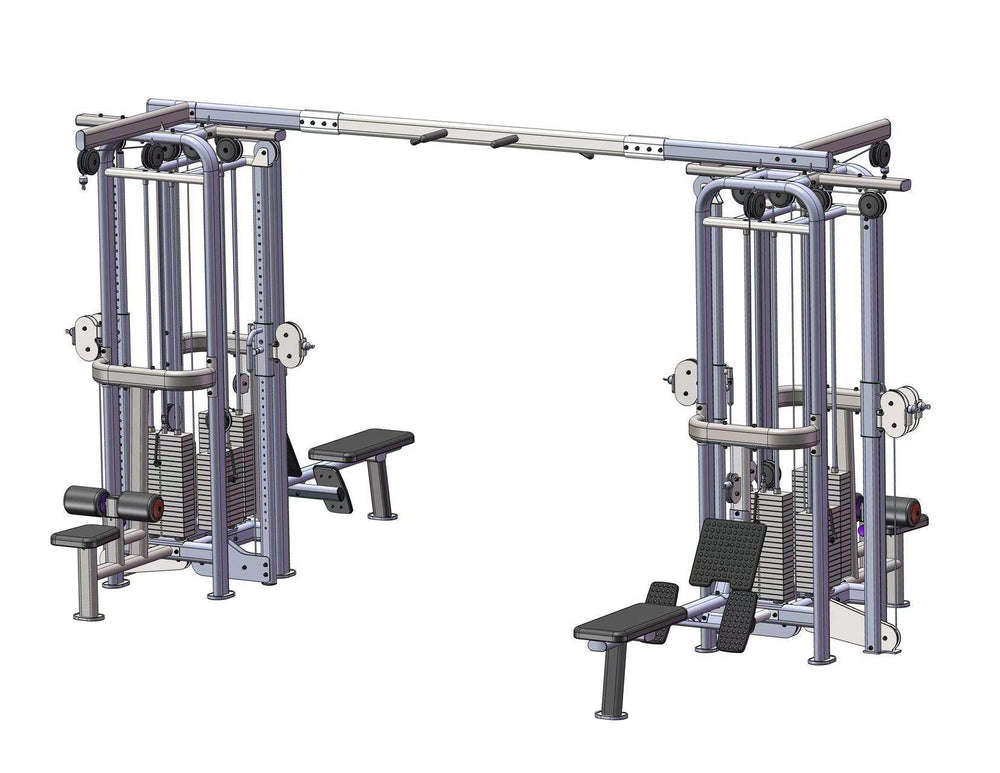 8 Stack Megatron Deluxe Jungle Gym 3 Colors - Muscle D Fitness - Commercial Grade Selectorized Multi-Station - Machine Horizon
