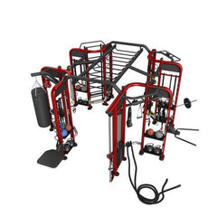 Megatron Multi Tower Training Station - Muscle D Fitness - Monkey Bars - Heavy Bag - Dip Station - Equipment Storage - Pull-Up Station - Machine Horizon