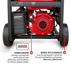 Tomahawk 4000 Watt Honda Powered Generator Portable Gas Power Professional Use - Machine Horizon