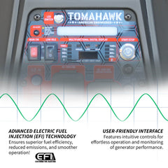 Tomahawk 4500 Watt Inverter Generator Electronic Fuel Injection EFI Super Quiet Portable Gas Power Professional Use - Machine Horizon