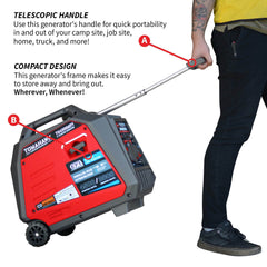 Tomahawk 4500 Watt Inverter Generator Electronic Fuel Injection EFI Super Quiet Portable Gas Power Professional Use - Machine Horizon