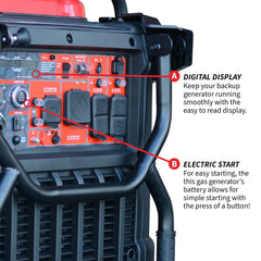 Tomahawk 10,500 Watt Inverter Generator Electric Start Super Quiet Portable Gas Power Professional Use - Machine Horizon