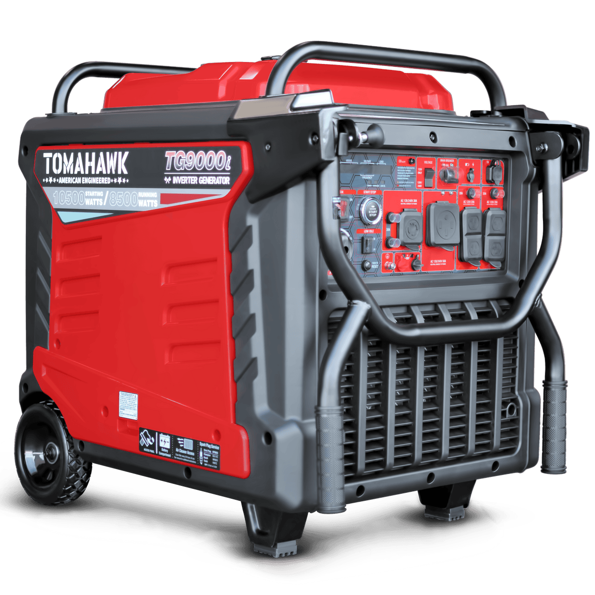 Tomahawk 10,500 Watt Inverter Generator Electric Start Super Quiet Portable Gas Power Professional Use - Machine Horizon