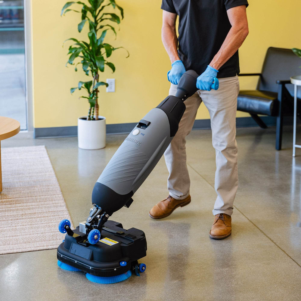 Tomahawk Electric Floor Scrubber Cleaner with 18” Power Mop Brushes Cordless 36V Battery Powered - Machine Horizon
