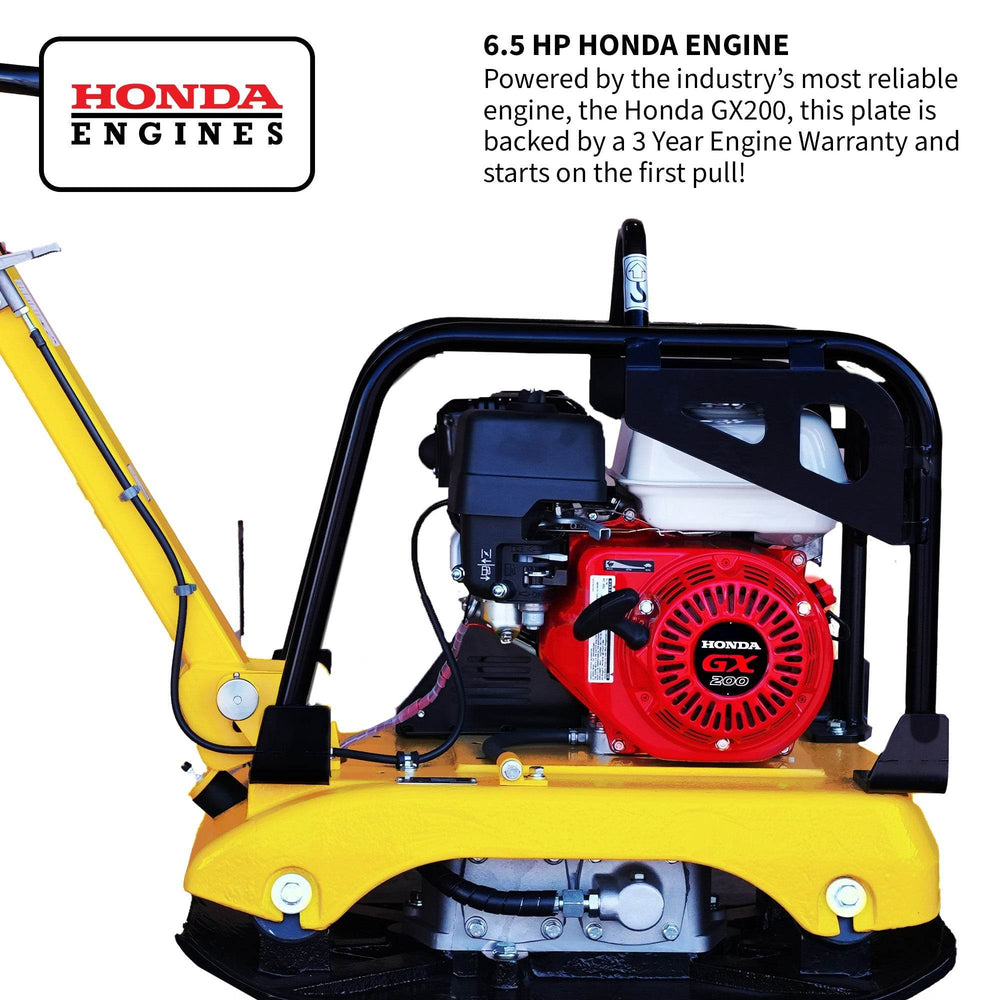 Tomahawk 6.5 HP Honda Reverse Hydraulic Plate Compactor for Soil, Aggregate, Cohesive Compaction - Machine Horizon