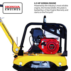 Tomahawk 6.5 HP Honda Reverse Hydraulic Plate Compactor for Soil, Aggregate, Cohesive Compaction - Machine Horizon