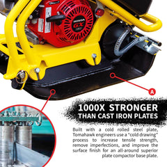 Tomahawk 5.5 HP Honda Vibratory Plate Compactor for Asphalt Aggregate Soil Compaction - Machine Horizon