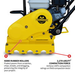 Tomahawk 5.5 HP Honda Paver Roller Compactor 17x12 for Pavers, Bricks, Stone, Sand Compaction - Machine Horizon