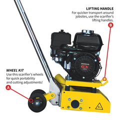 Tomahawk 8” Gas Concrete Scarifier Planer Grinder with 5.5 HP Honda Engine Blade Bundle - Machine Horizon