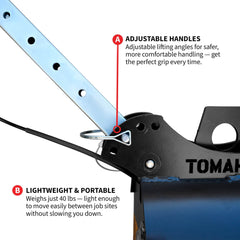 Tomahawk 440 lb Electric Paver Slab Vacuum Lifter 1200W for Hardscaping, Concrete, and Stone Placement - Machine Horizon