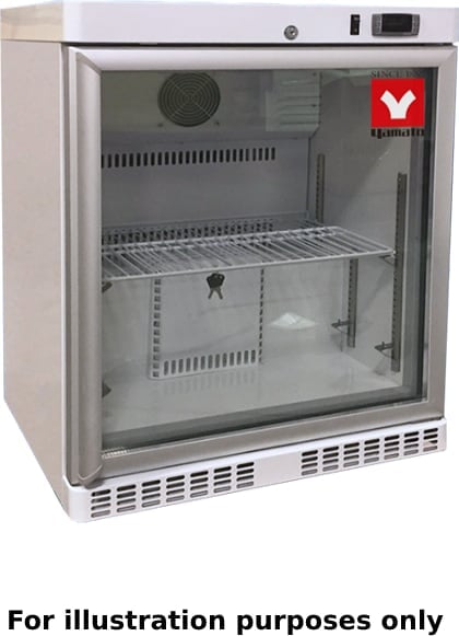 YAMATO UCR-101G UNDERCOUNTER & COUNTERTOP REFRIGERATOR 2ºC to 8ºC, 4.6 cu.ft. With Glass Door, Auto Defrost, 115V YAMATO UCR-101G UNDERCOUNTER & COUNTERTOP REFRIGERATOR 2ºC to 8ºC, 4.6 cu.ft. With Glass Door, Auto Defrost, 115V