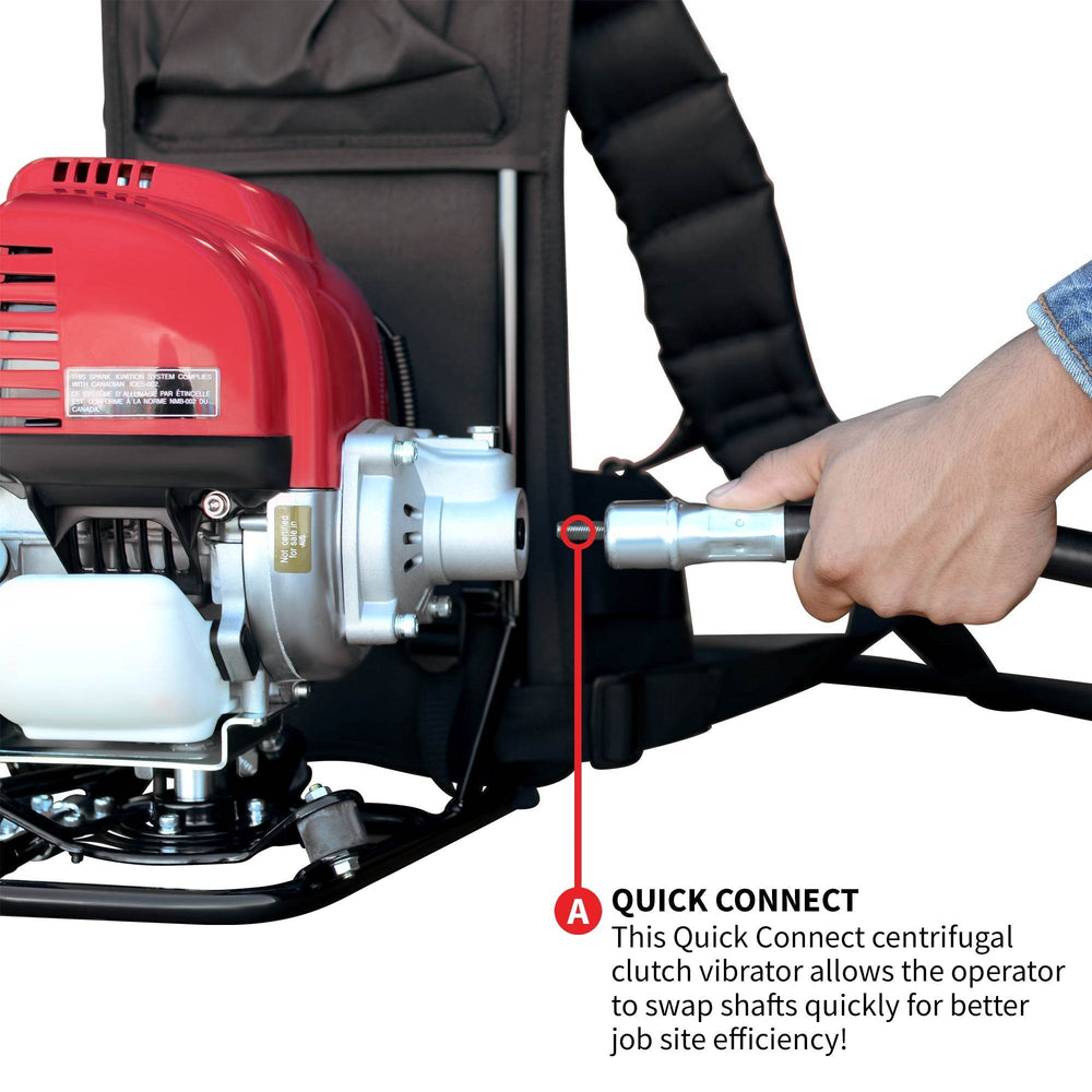 Tomahawk 2HP Honda Concrete Vibrator with Flex Shaft Cable Whip Backpack - Machine Horizon