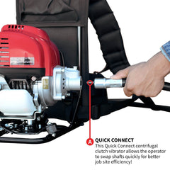 Tomahawk 2HP Honda Concrete Vibrator with Flex Shaft Cable Whip Backpack - Machine Horizon