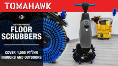 Tomahawk Electric Floor Scrubber Cleaner with 18” Power Mop Brushes Cordless 36V Battery Powered - Machine Horizon