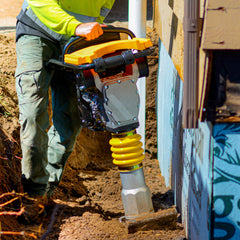 Tomahawk 2.4 HP Battery Powered Vibratory Rammer Tamper Compactor with Honda GXE2.0S Motor