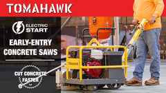 Tomahawk 10" Early Entry Green Concrete Saw with 13 HP Honda GX390 Engine - Machine Horizon