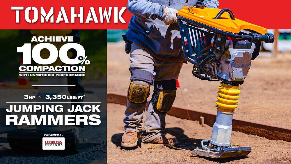 Tomahawk 3 HP Honda Vibratory Rammer Tamper with Honda GX100 Engine 3350 lbs/ft - Machine Horizon