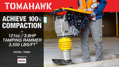 Tomahawk 3.6HP Honda Vibratory Rammer Jumping Jack Tamper with Honda GXR120 Engine Impact Force 3,550 lbs/ft - Machine Horizon