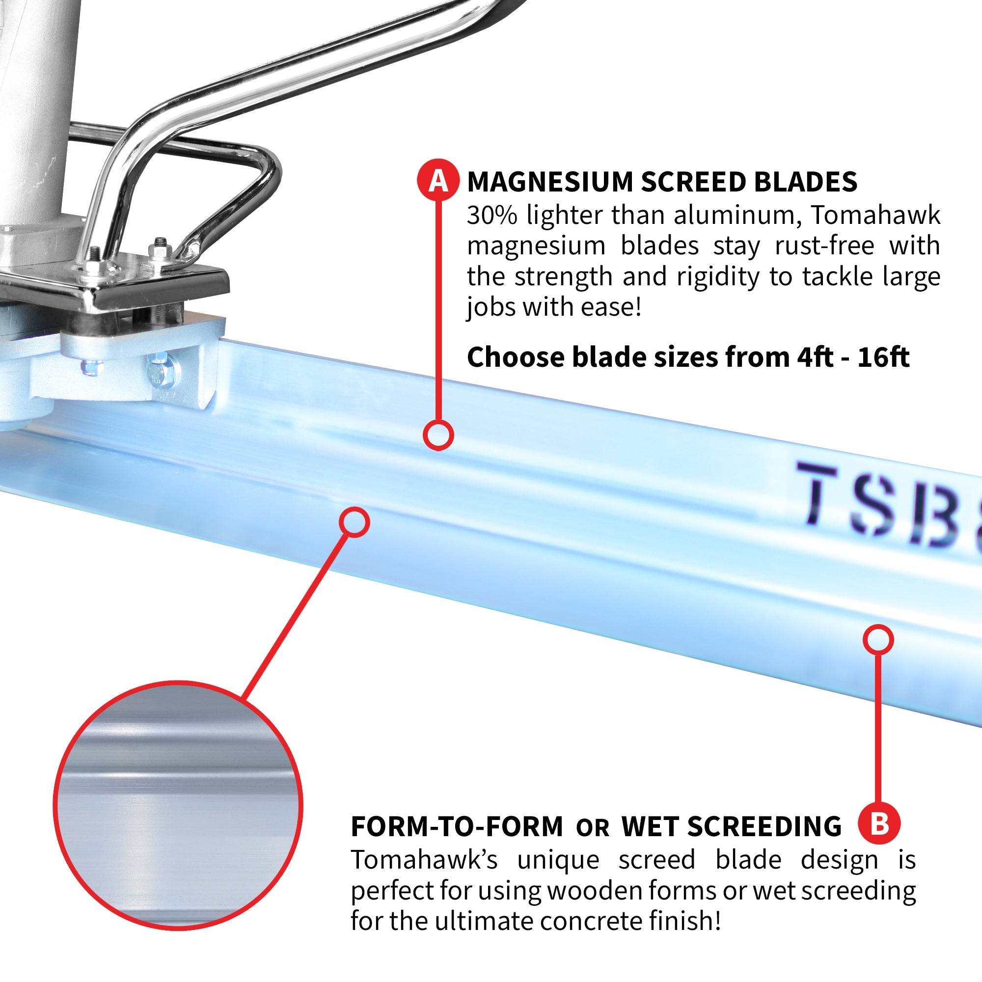 Tomahawk PRO Series Honda Concrete Power Screed Three Magnesium Blade Bundle (Choose 3 Boards) - Machine Horizon Tomahawk PRO Series Honda Concrete Power Screed Three Magnesium Blade Bundle (Choose 3 Boards) - Machine Horizon